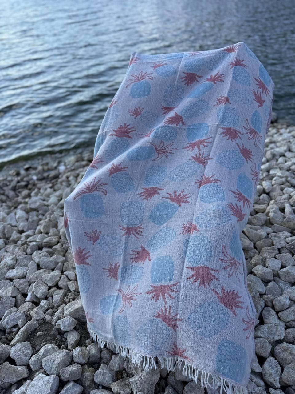 Покрывало хлопковое пештемаль 100х180 см Сиреневый (П4К-AL-peshtamel-003-02) - фото 2