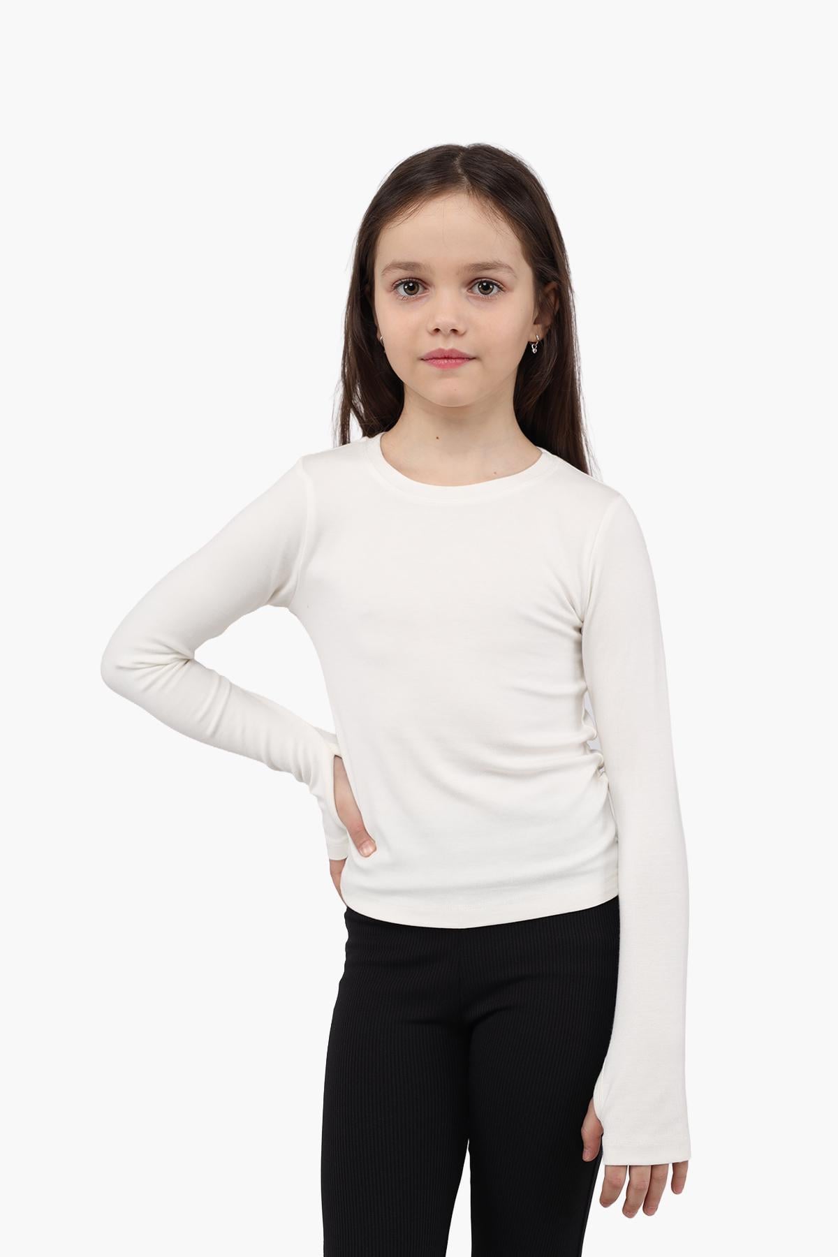 Футболка с длинным рукавом для девочки Yuki ЦБ-00290516 140 см Молочный (SKT001101356)