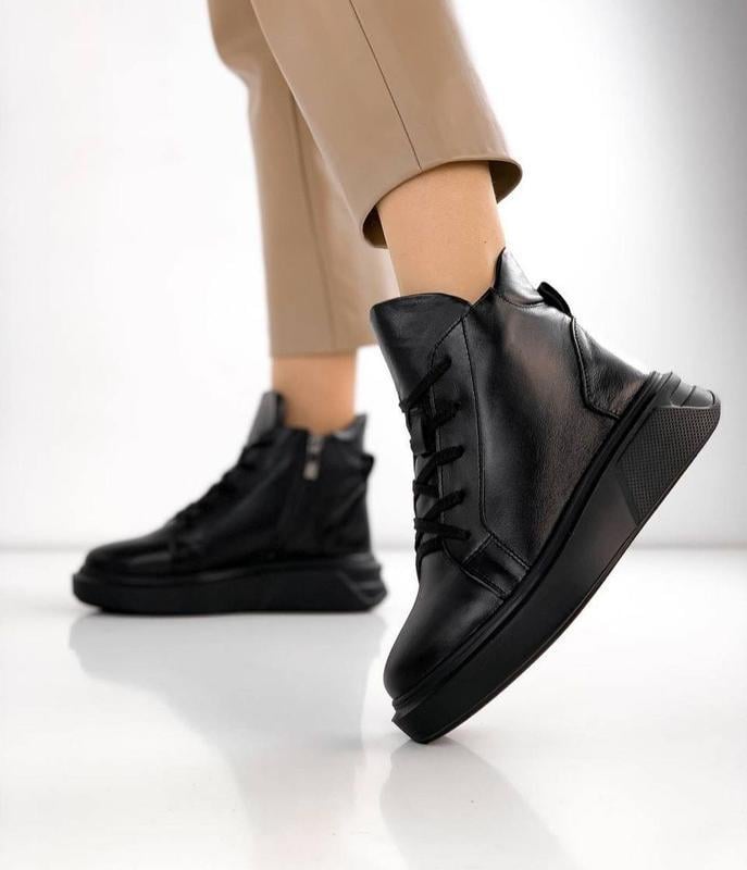 Ботинки женские кожаные Ailinda р. 36 Черный (684-2М)