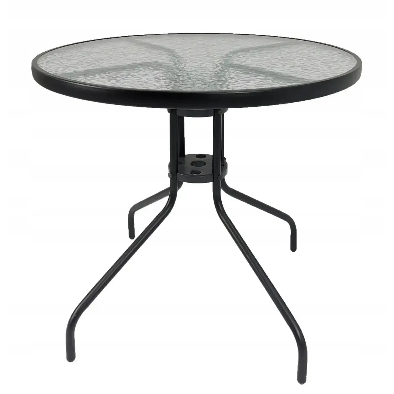 Стол садовый 4Points Arte круглый стеклянный 80 см Черный (DA-4P80RO)
