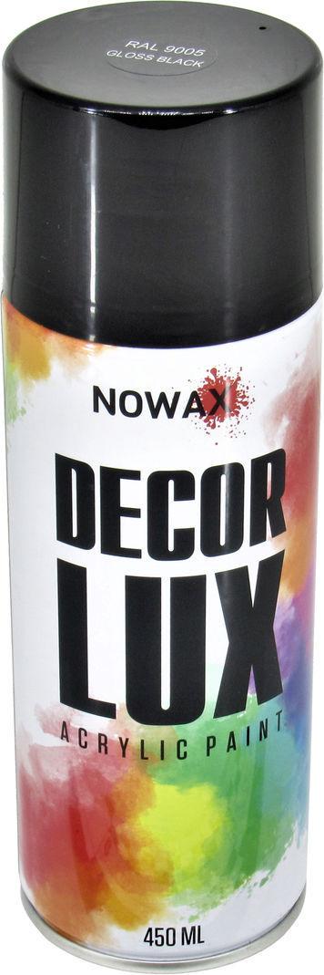 Краска-спрей Nowax Decor Lux 450 мл RAL 9005 Черный глянец (NX48010 9005)