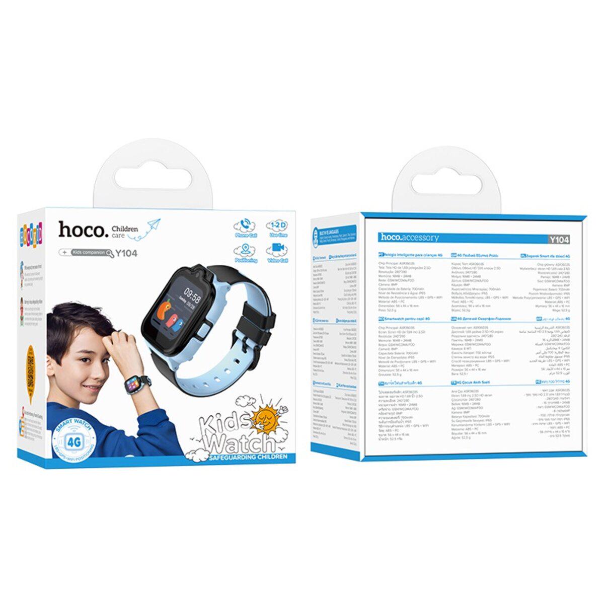 Смарт-годинник дитячий Hoco Y104 4G 1,69" 700 mAh Blue (6942007646369) - фото 4