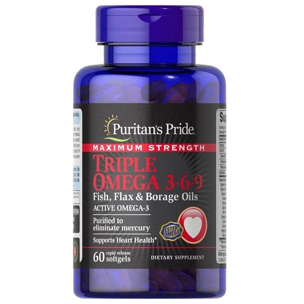 Льняное масло Puritan's Pride Maximum Strength Triple Omega 3-6-9 Fish Flax & Borage Oils 60 Softgels Льняное масло Puritan's Pride Maximum Strength Triple Omega 3-6-9 Fish Flax & Borage Oils 60 Softgels