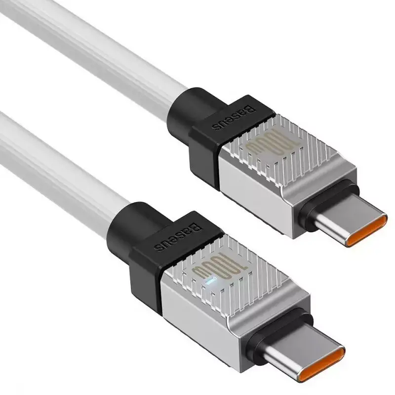 Кабель BASEUS CoolPlay Series Fast Charging Cable Type-C to Type-C CAKW000302 100W 2 м White - фото 4