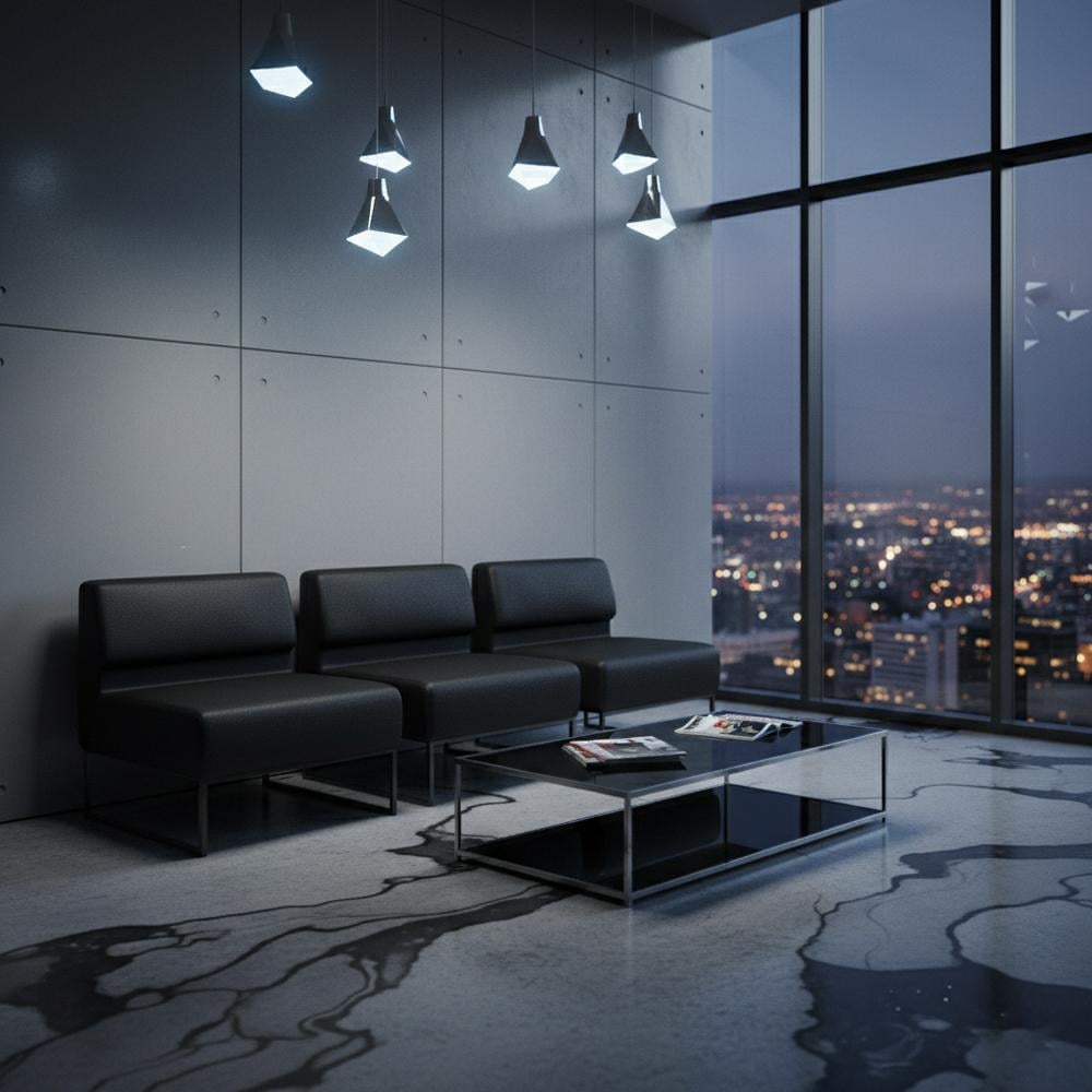 Диван Lounge экокожа Midnight три модуля 231х77х83 см Black (rich_sofa_00427)