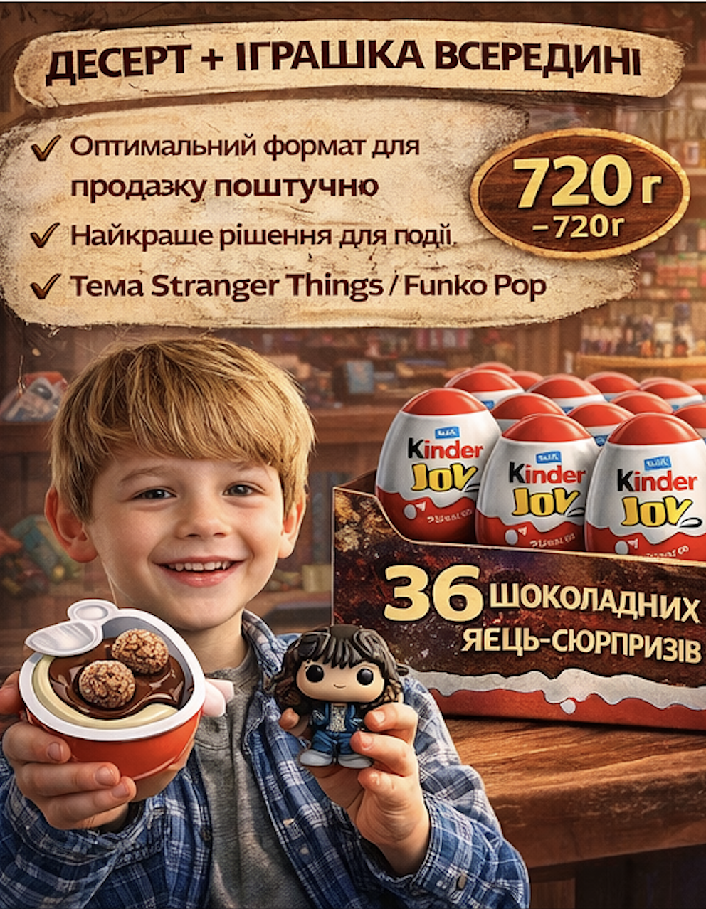 ᐉ Набір шоколадних яєць Kinder Joy Stranger Things 10 шт. • Краща