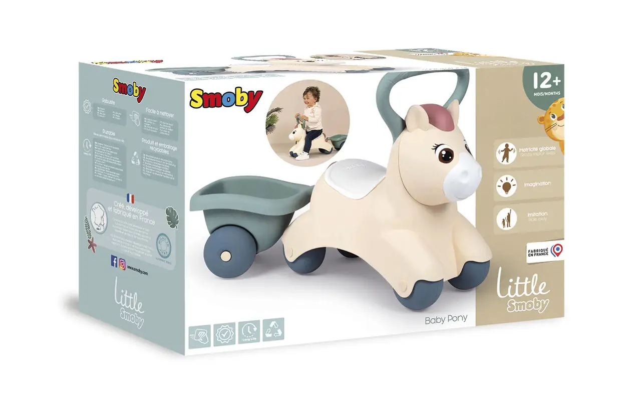 Машинка для катания детская Smoby Little Пони с прицепом 140502 с 1 года - фото 5