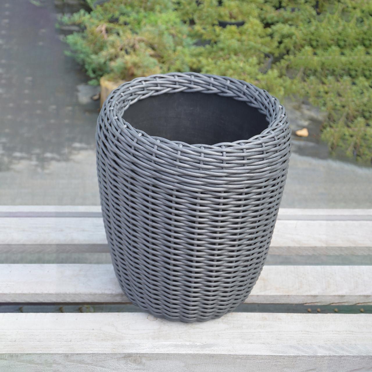 Кашпо високе для квітів та рослин з штучного ротангу/ручної роботи 16 л Графитовий - фото 6 Кашпо високе для квітів та рослин з штучного ротангу/ручної роботи 16 л Графитовий - фото 6