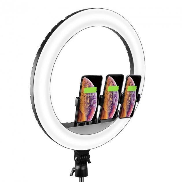 Кольцевая лампа Ring Light LED NRL18 с креплением и пультом 45 см