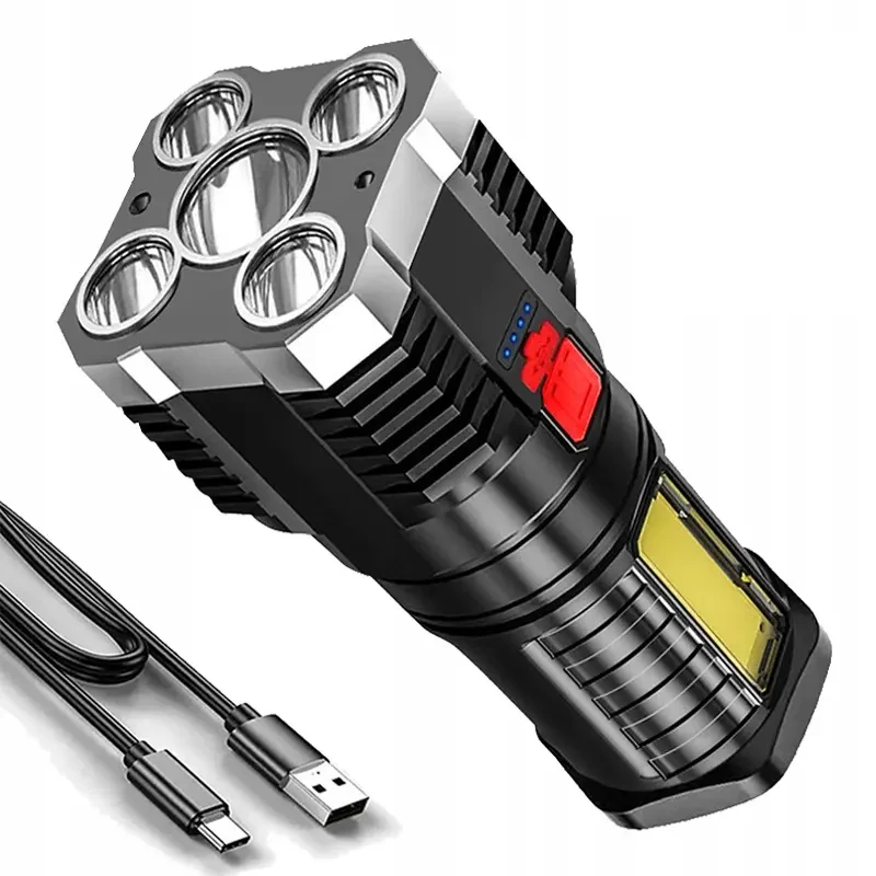 Фонарь ручной аккумуляторный с USB-зарядкой светодиодный с 4 режимами (2479515570)