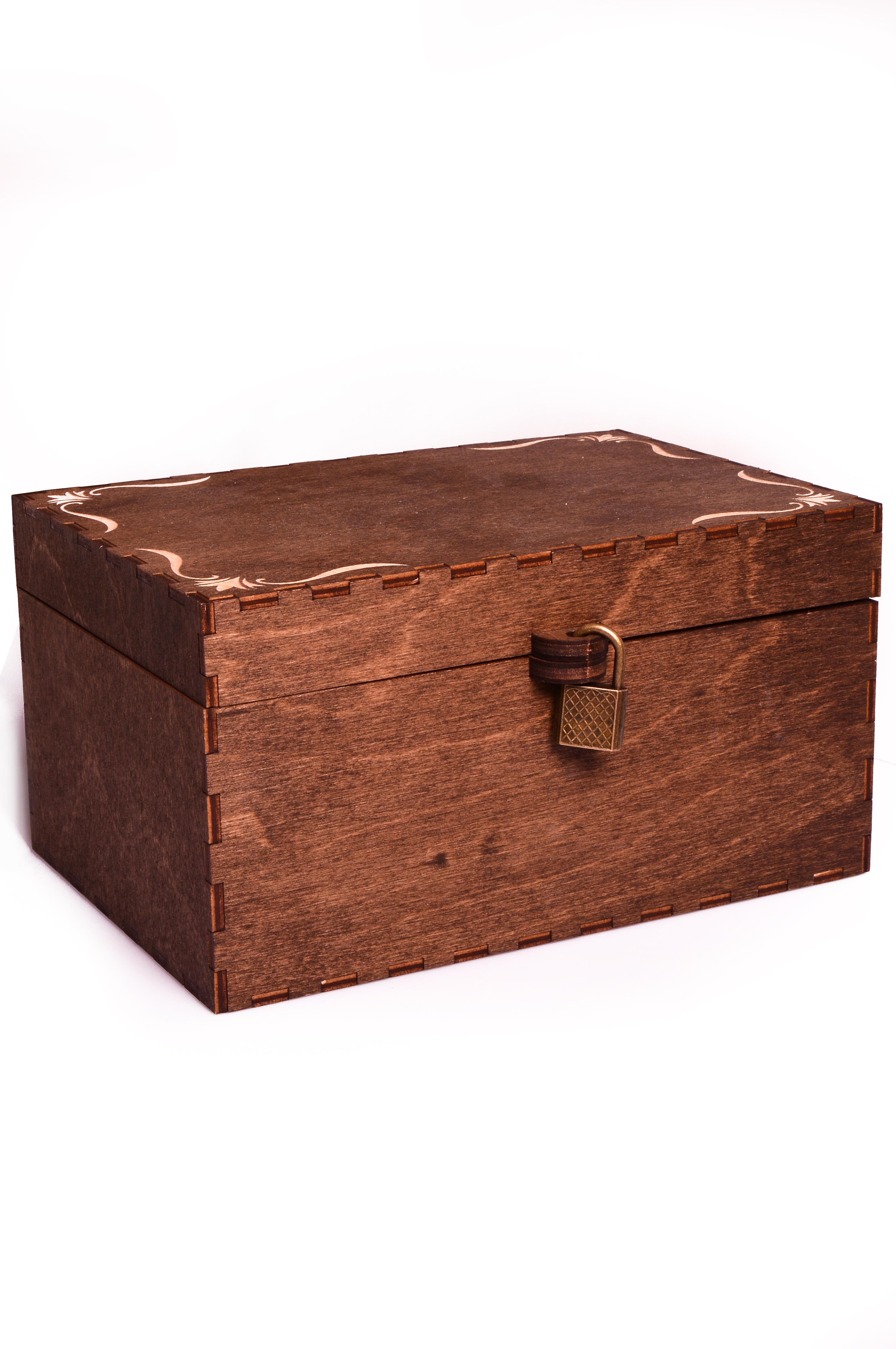 Скриня для подарунка з дерева 19х13х10 см Коричневий (365904924)