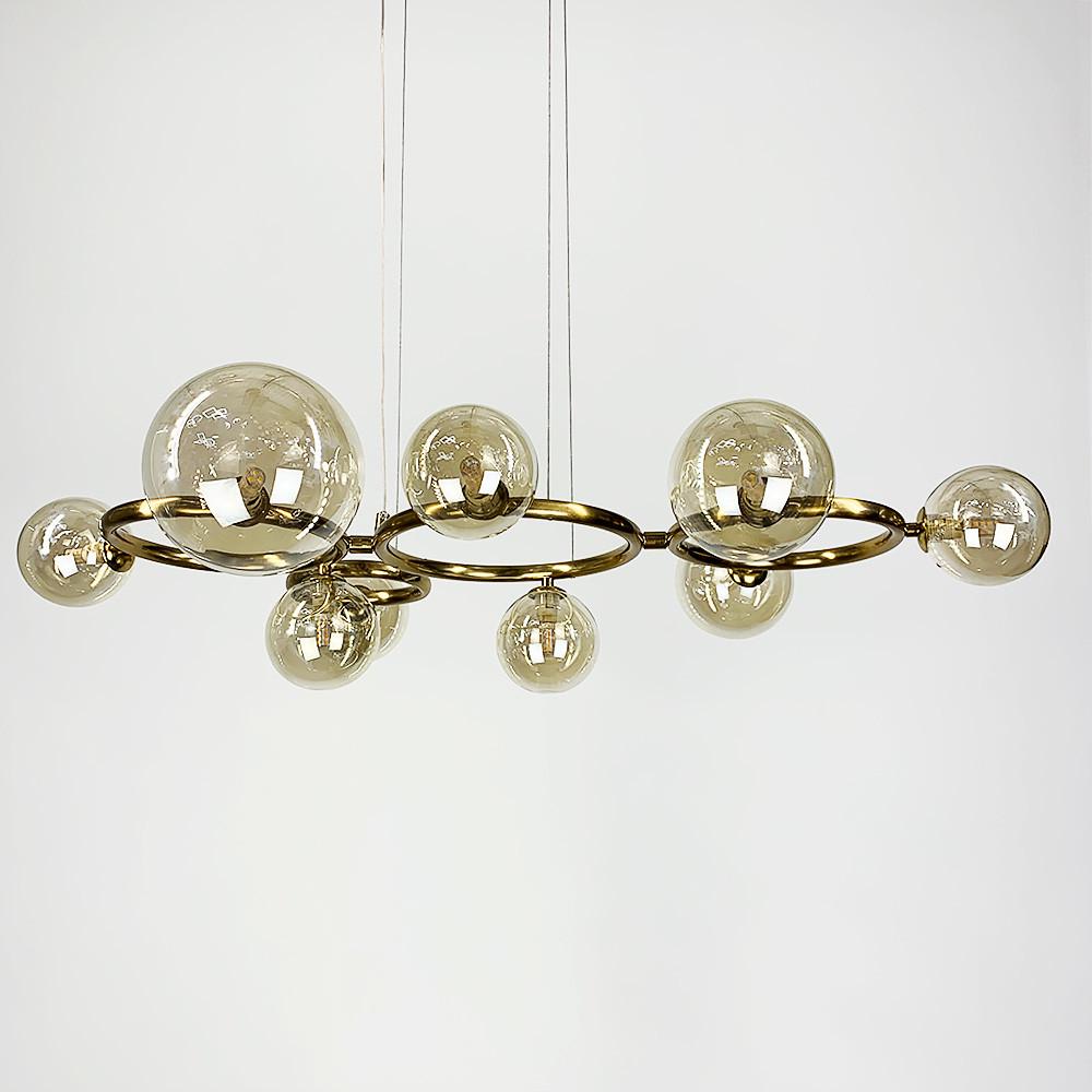 Люстра Gorizia на 9 бурштинових плафонах Латунь (sg 44/9 gd/am) - фото 4