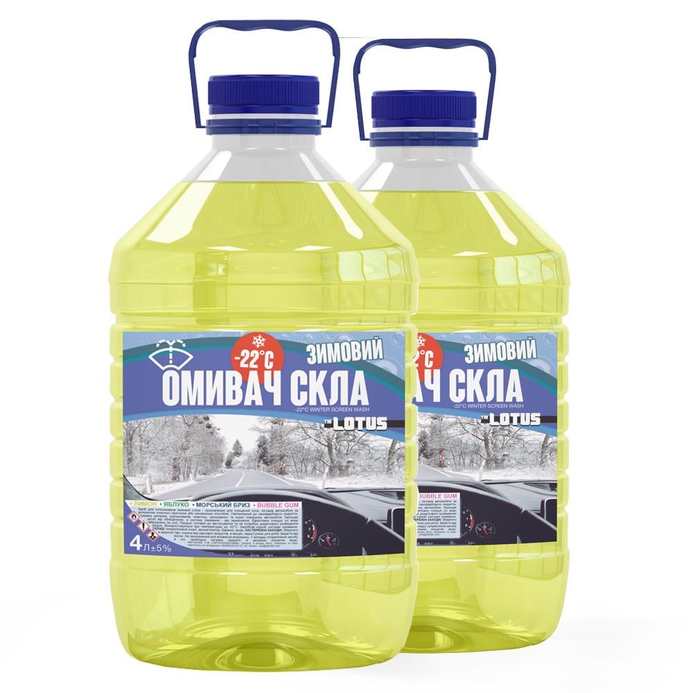 Омыватель стекла Lotus Лимон зимний -22 °C 4 л 2 шт. Омыватель стекла Lotus Лимон зимний -22 °C 4 л 2 шт.