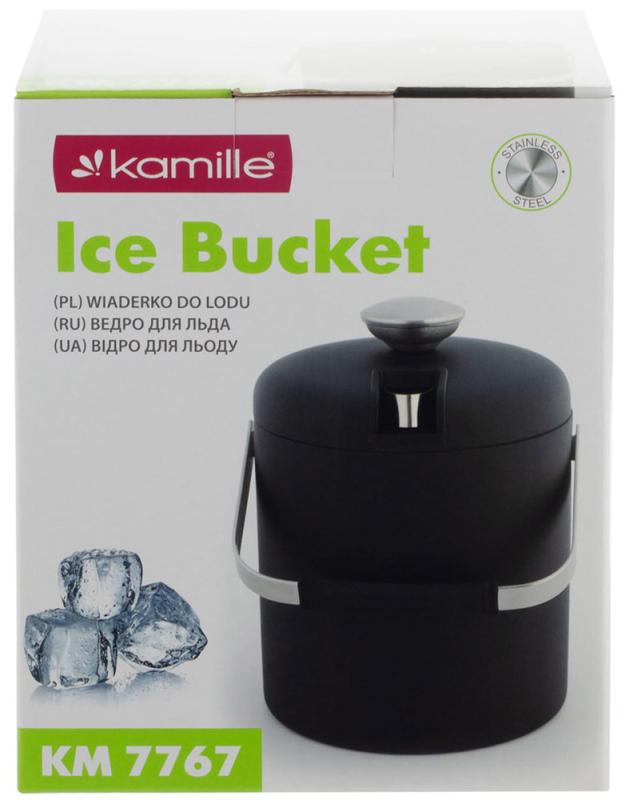Відро Kamille для льоду з кришкою та краплізбірником 1300 мл Black - фото 7 Відро Kamille для льоду з кришкою та краплізбірником 1300 мл Black - фото 7