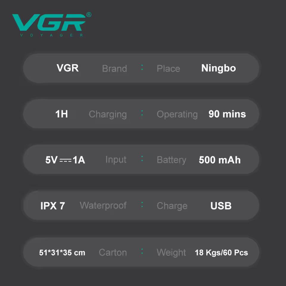 Электробритва роторная VGR V-347 с быстрой зарядкой IPX7 Синий (V-347) - фото 4 Электробритва роторная VGR V-347 с быстрой зарядкой IPX7 Синий (V-347) - фото 4