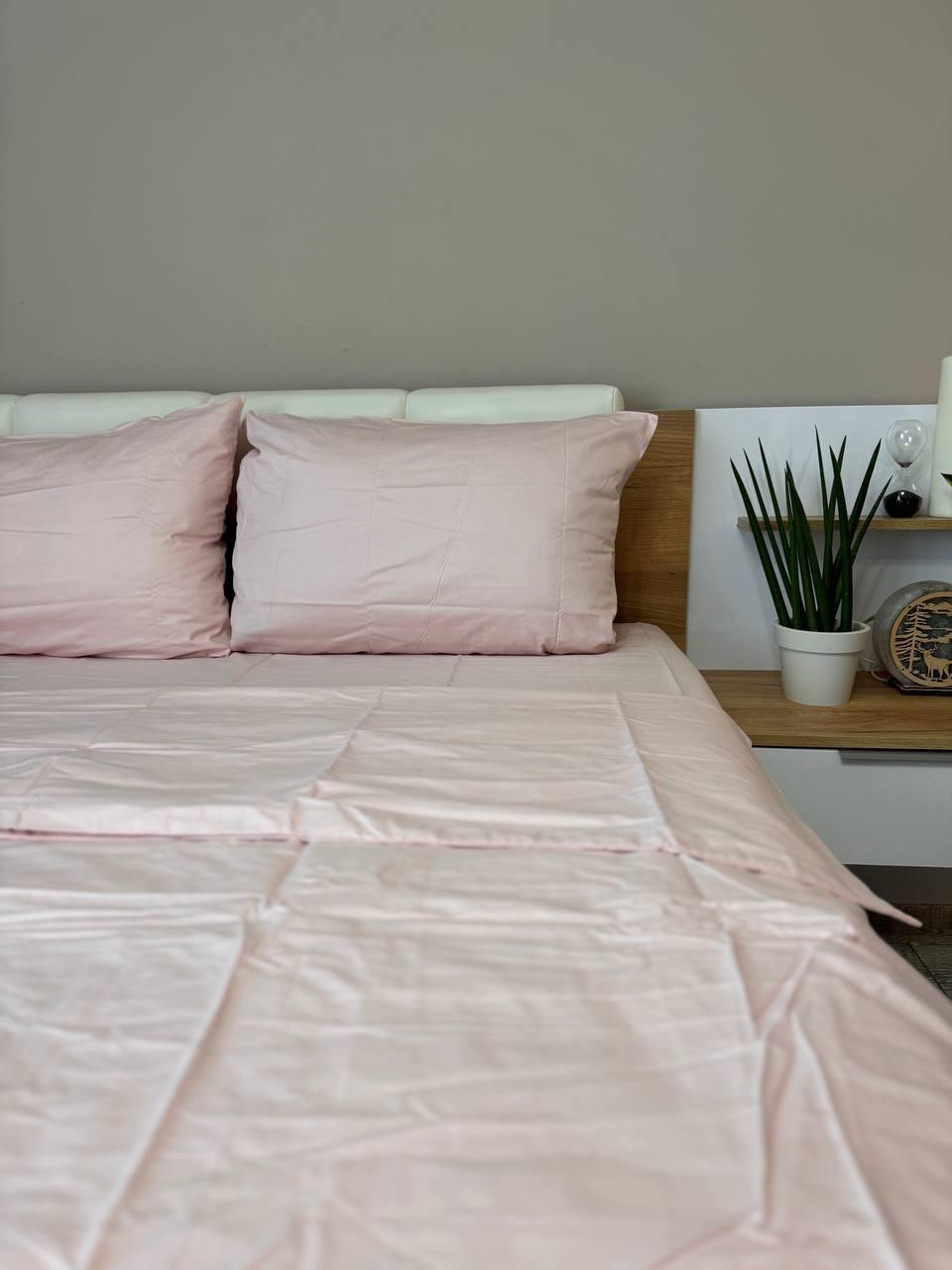 Постільна білизна сатин євро 200х220 см наволочки 70х70 см 2 шт. Світло-рожевий (Д-Al-satin-003-03) - фото 2 Постільна білизна сатин євро 200х220 см наволочки 70х70 см 2 шт. Світло-рожевий (Д-Al-satin-003-03) - фото 2