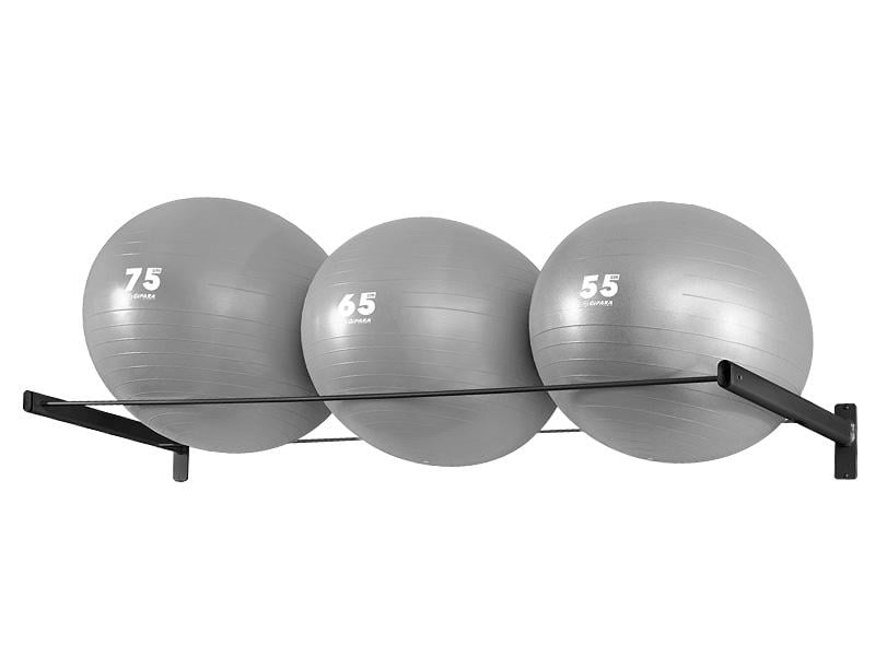 Полка для фитболов Kompred OL747 настенная подвесная разборная 1500х600 мм Черный