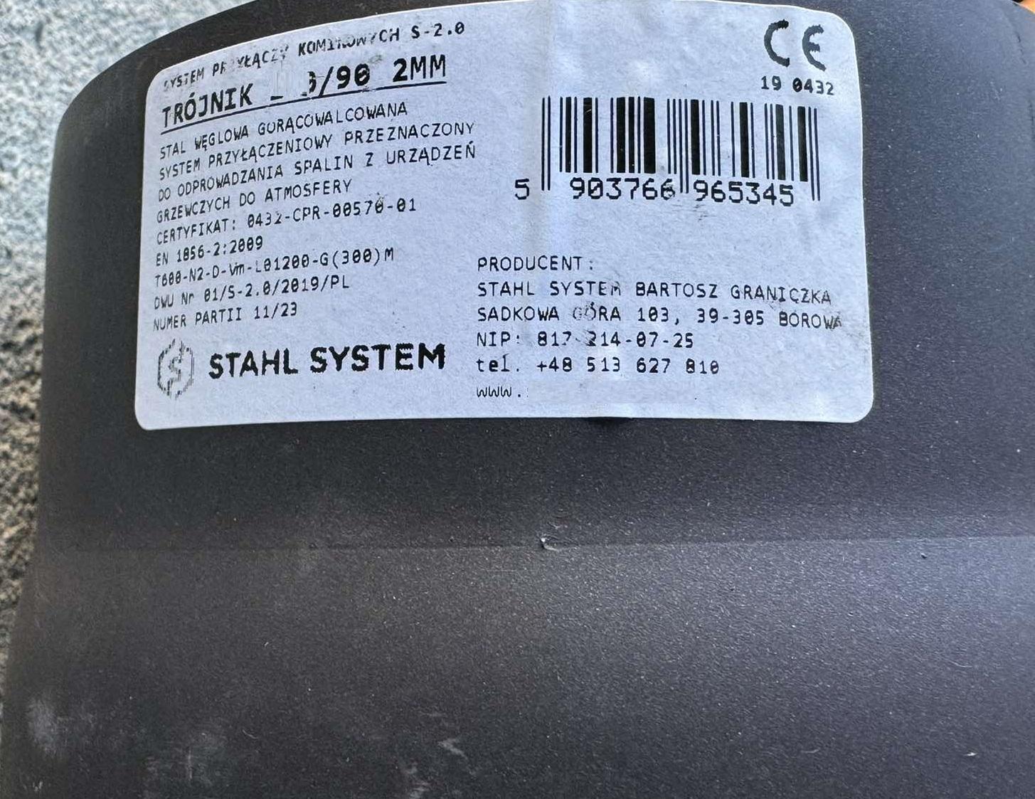 Тройник дымоходный Stahl System сталь Ø 150 мм 90° 2 мм - фото 4 Тройник дымоходный Stahl System сталь Ø 150 мм 90° 2 мм - фото 4