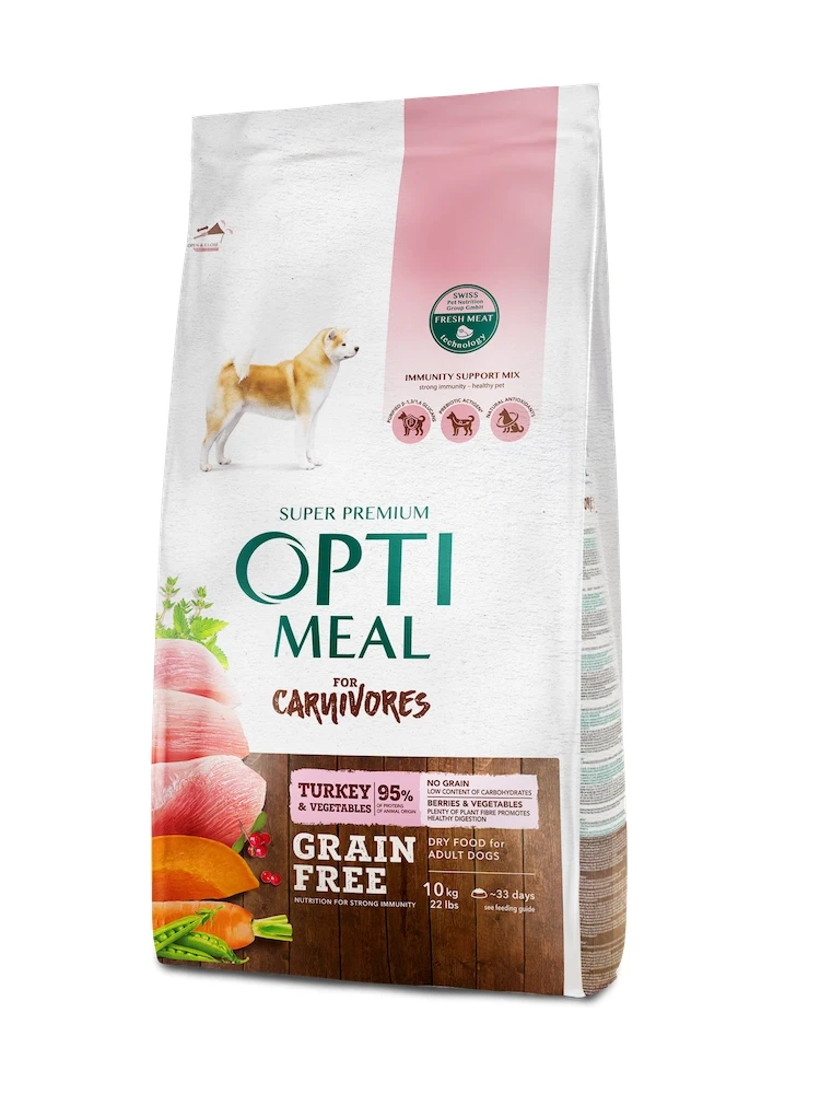 Корм сухой Optimeal Dogs Grain Free Turkey & Vegetables для взрослых собак 10 кг