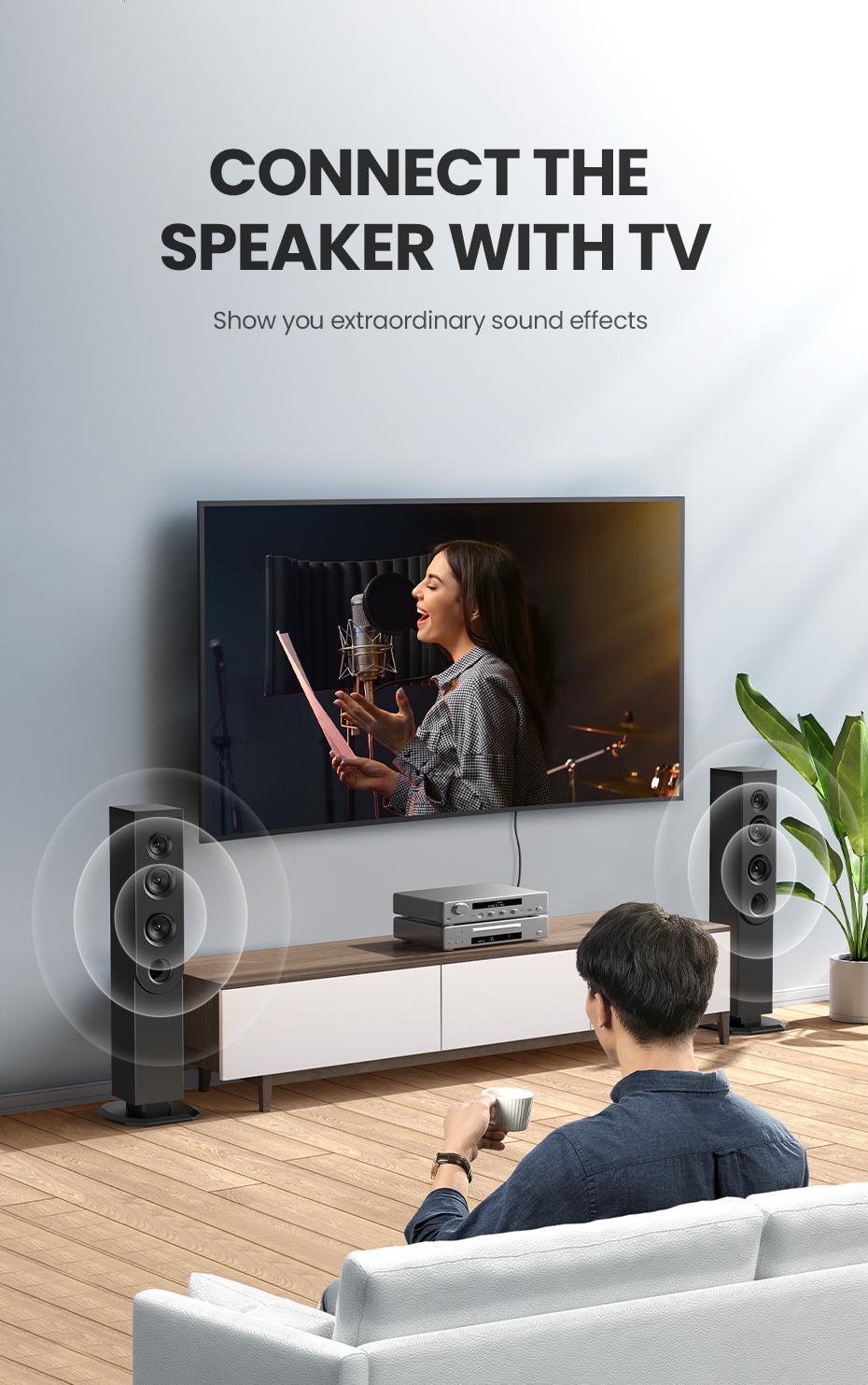 Кабель UGREEN RCA-RCA Коаксіальний Аудіо стерео S/PDIF Hi-Fi 5.1 Dolby нейлонове обплетення 3 м Чорний (40299) - фото 9 Кабель UGREEN RCA-RCA Коаксіальний Аудіо стерео S/PDIF Hi-Fi 5.1 Dolby нейлонове обплетення 3 м Чорний (40299) - фото 9