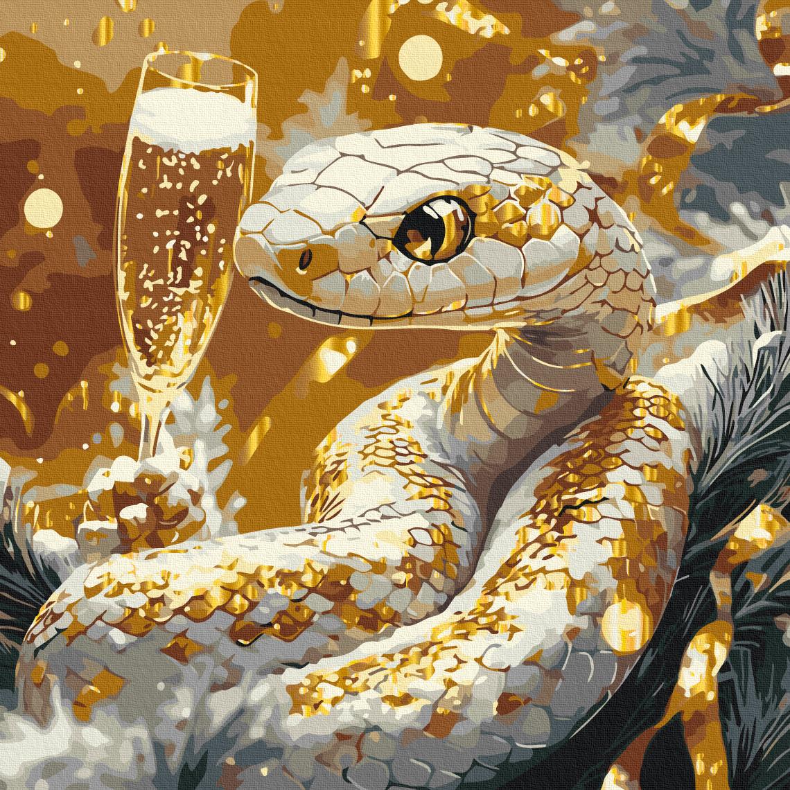 Картина по номерам Brushme 40x40 см Праздник под знаком Змеи с красками металлик (SBS033)