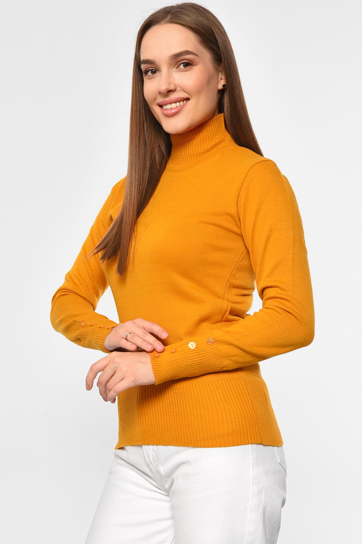 Гольф женский однотонный M-L Горчичный (187872) - фото 2