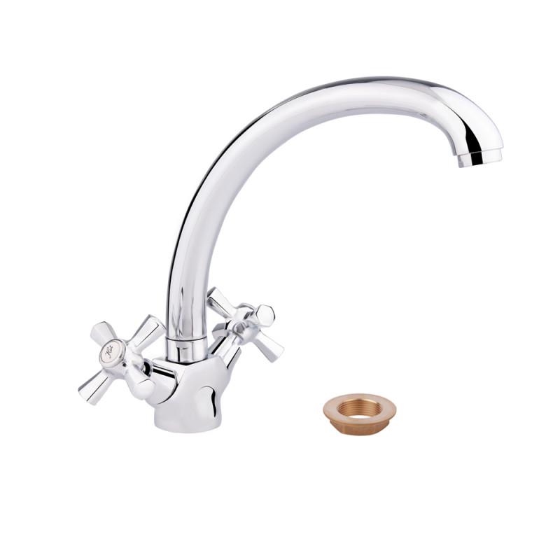 Кухонный смеситель двухвентильный Q-tap Liberty QTLIBCRM273F Хром (48127)