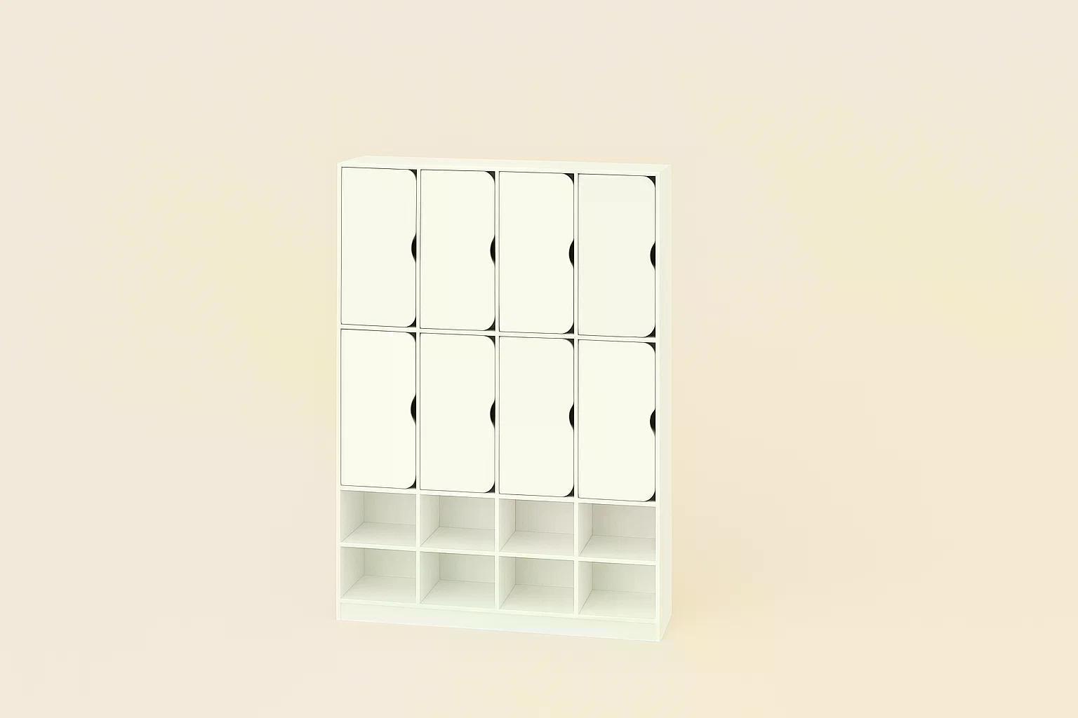 Шкаф для одежды DS-55 8-секций на металлических регулируемых опорах Белый