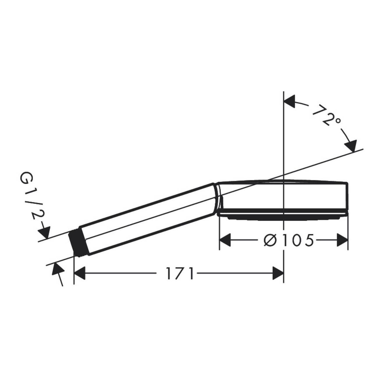 Душевая лейка Hansgrohe PULSIFY 24120000 однорежимная 105 мм Хром (114611) - фото 2