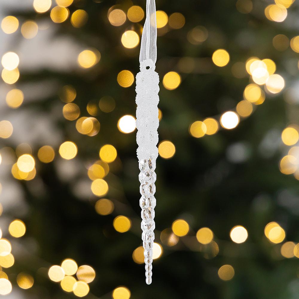 Набор из 2 елочных украшений Перламутровые сосульки 14,7 см (6040-001)