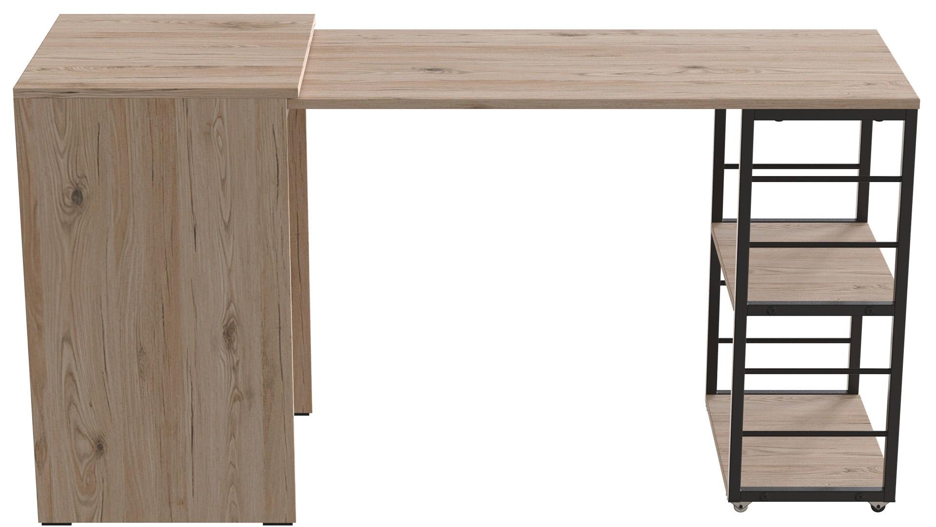 Стол-тумба трансформер Ferrum-decor Смарт 2/1 металл/ДСП 16 мм 750x1450x500 мм Черный/Дуб Сонома (FRD-105098) - фото 6