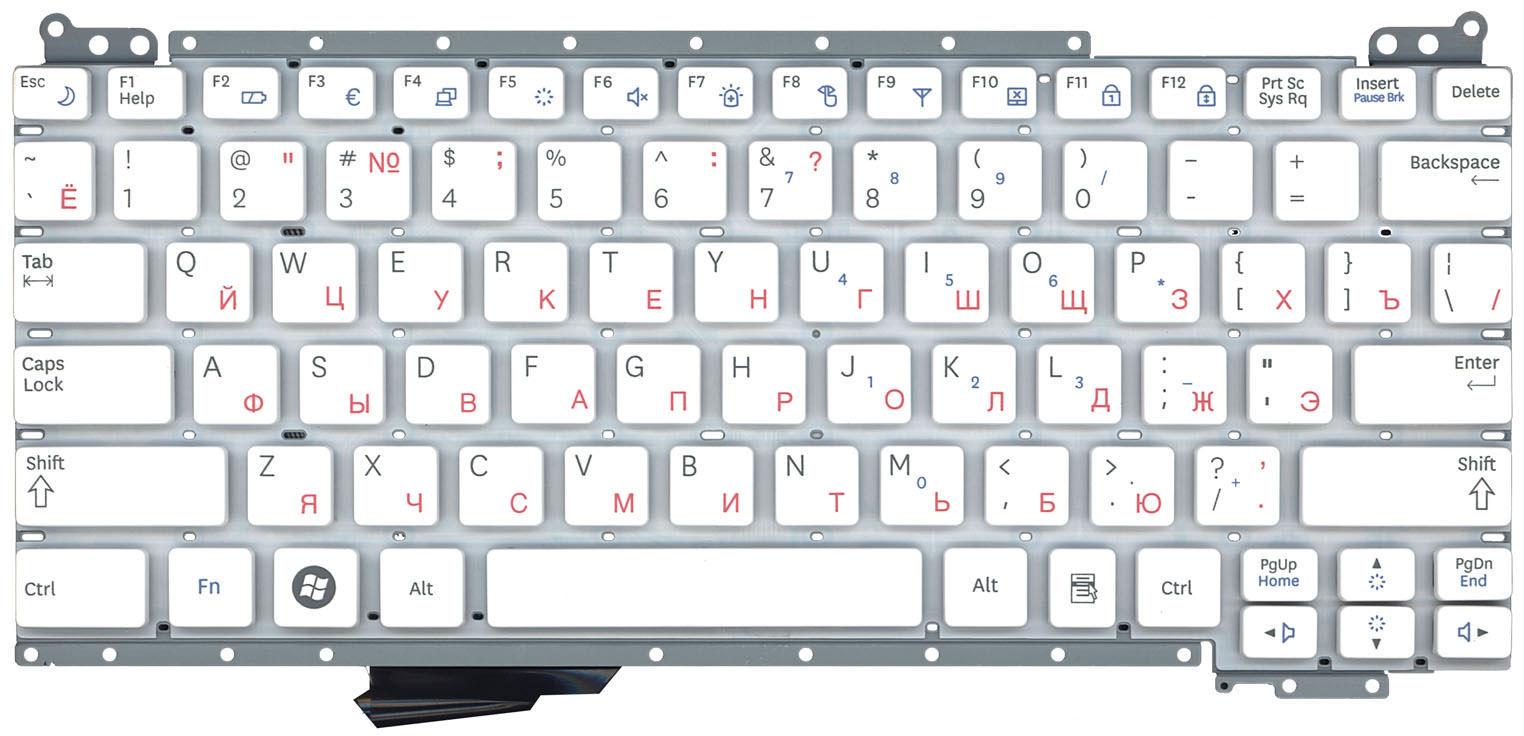 Клавиатура для ноутбука Samsung NC110 White Клавиатура для ноутбука Samsung NC110 White