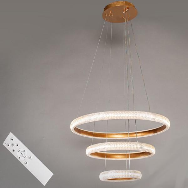 Люстра LED Diasha MD77017-600 + 400 + 200G з диммером 100 Bт Золотистий