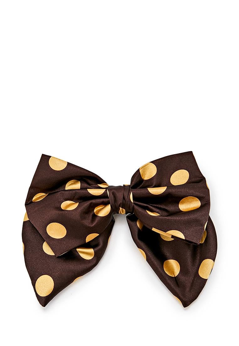 Бант в горох My Scarf украшение для волос Коричневый (bba-008)