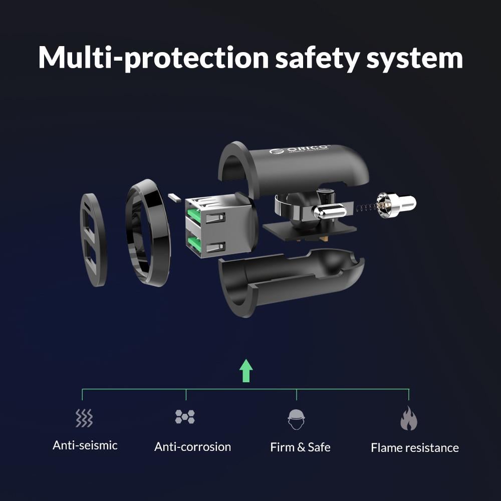 Зарядное устройство автомобильное Orico UCE-2U двойное USB 17 Вт 3,4 A (1311548193) - фото 5