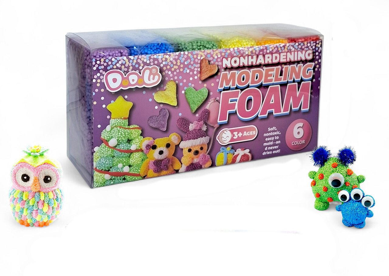 Пластилин шариковый Modeling Foam набор 6 цветов (444-001)