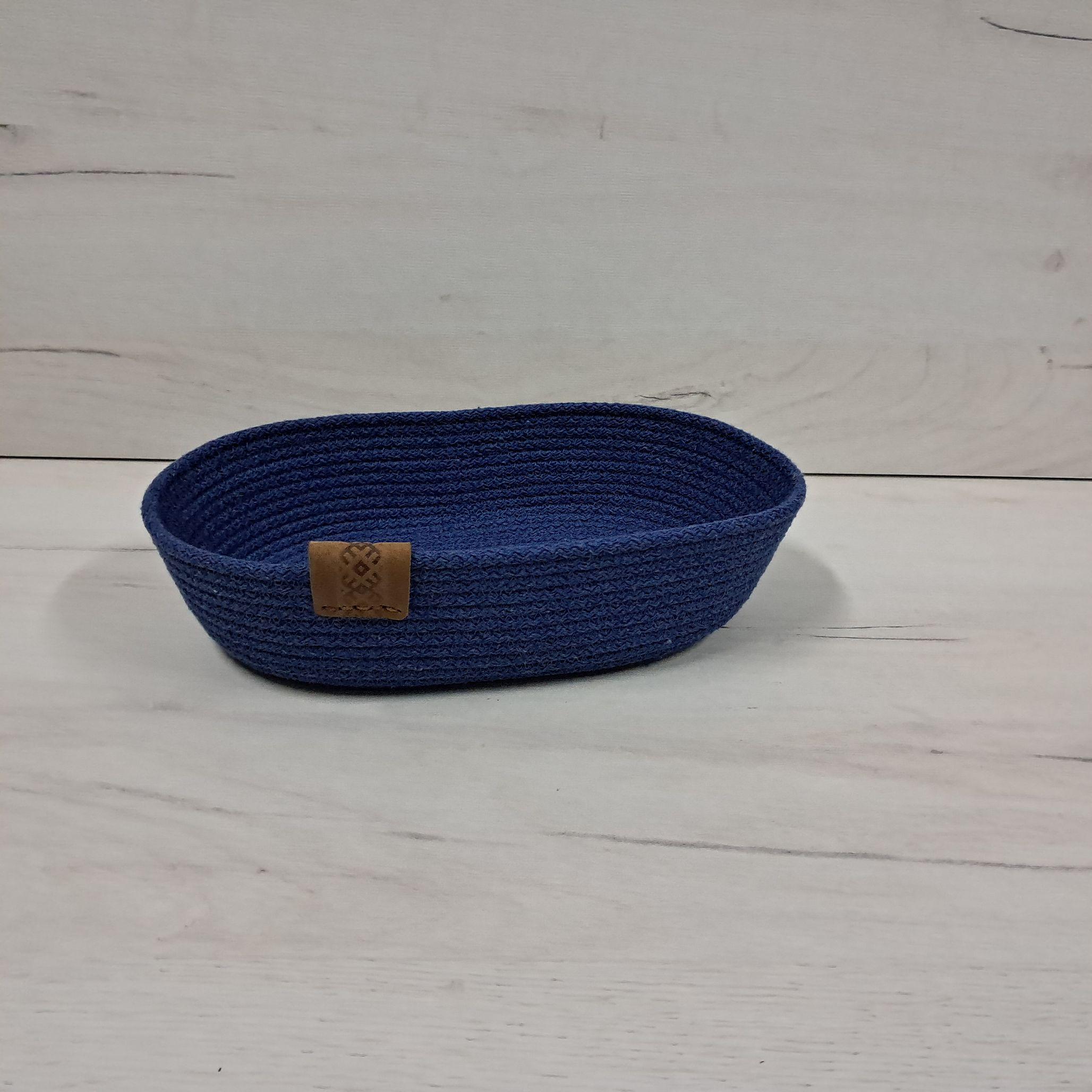 Корзина для хлеба из хлопкового шнура Синий