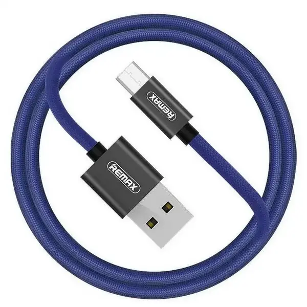 Кабель Remax RC-091m USB МicroUSB Fabric 1 м Синій (6954851279921)