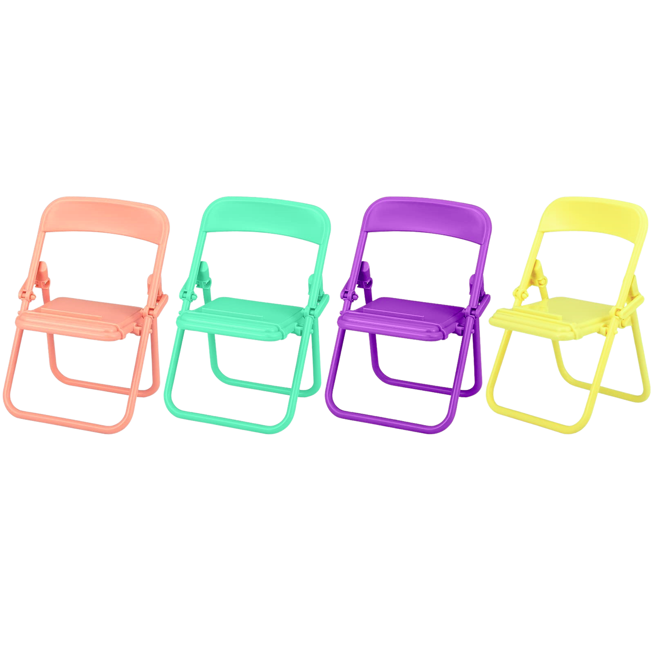 Подставки для телефона FoldyChair в форме раскладного стула 4 шт. Розовый/Зеленый/Фиолетовый/Желтый (1057)