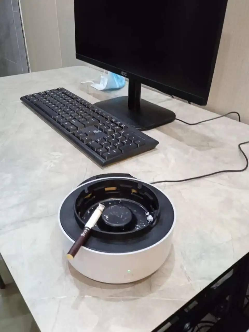 Попільничка бездимна настільна з функцією очищення повітря від тютюнового диму Білий (2856) - фото 6