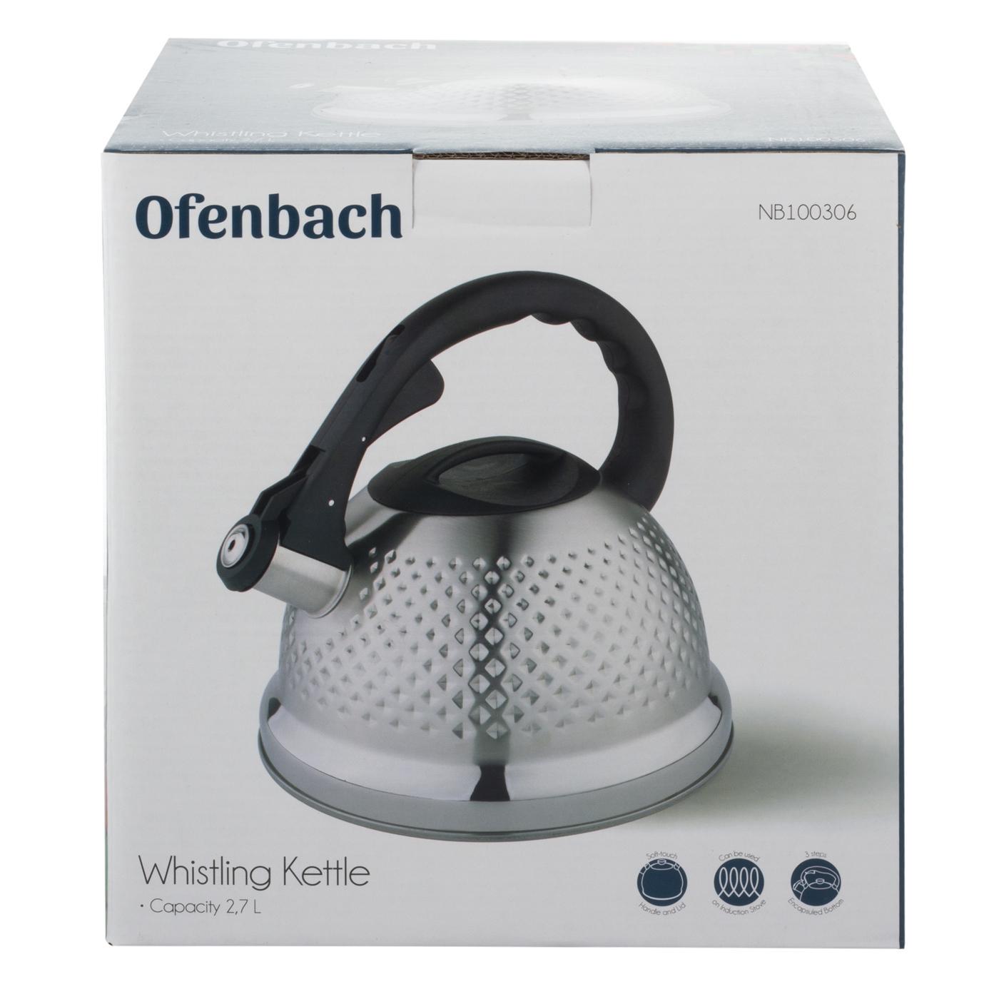 Чайник зі свистком та бакелітовою ручкою Ofenbach KM-100306 з нержавіючої сталі 2,7 л Сталевий (150-84-100306) - фото 15