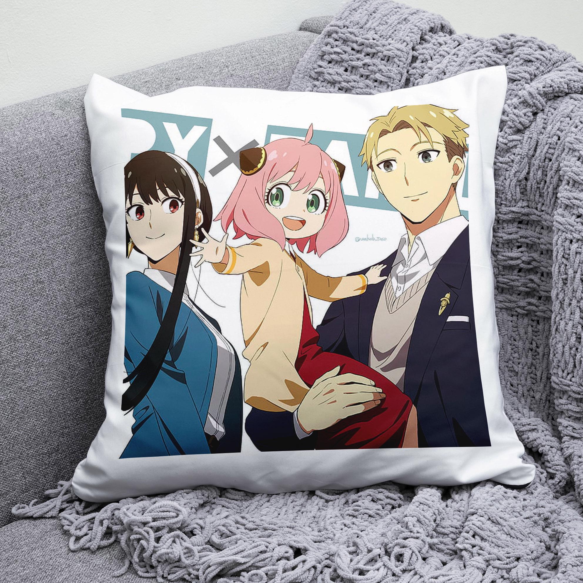 Плюшева подушка квадрат з принтом аніме Spy x Family "3