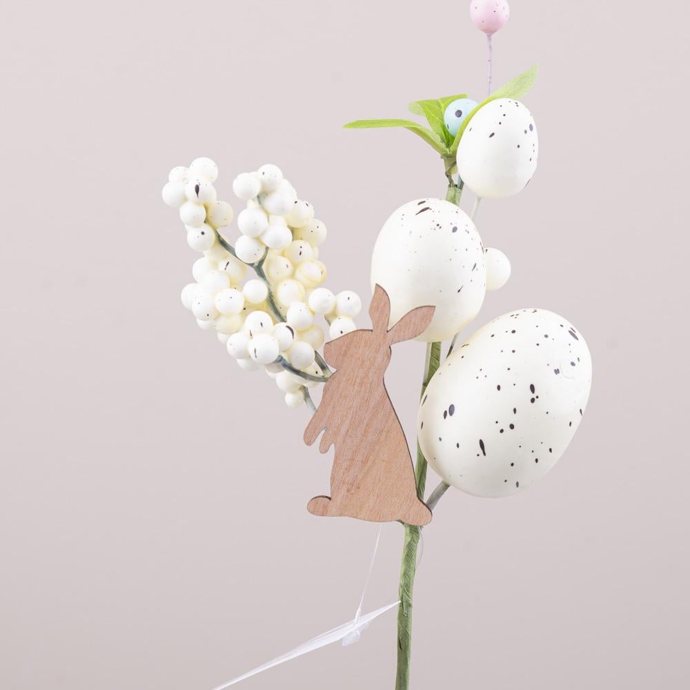 Гілка великодні три яйця та зайчик 27 см (8405-2)