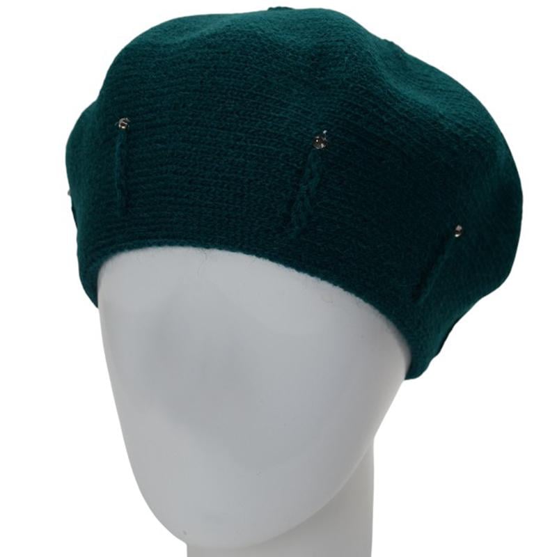 Берет женский Lirus Тина с узором и стразами one size Зеленый (281873) - фото 1 Берет женский Lirus Тина с узором и стразами one size Зеленый (281873) - фото 1