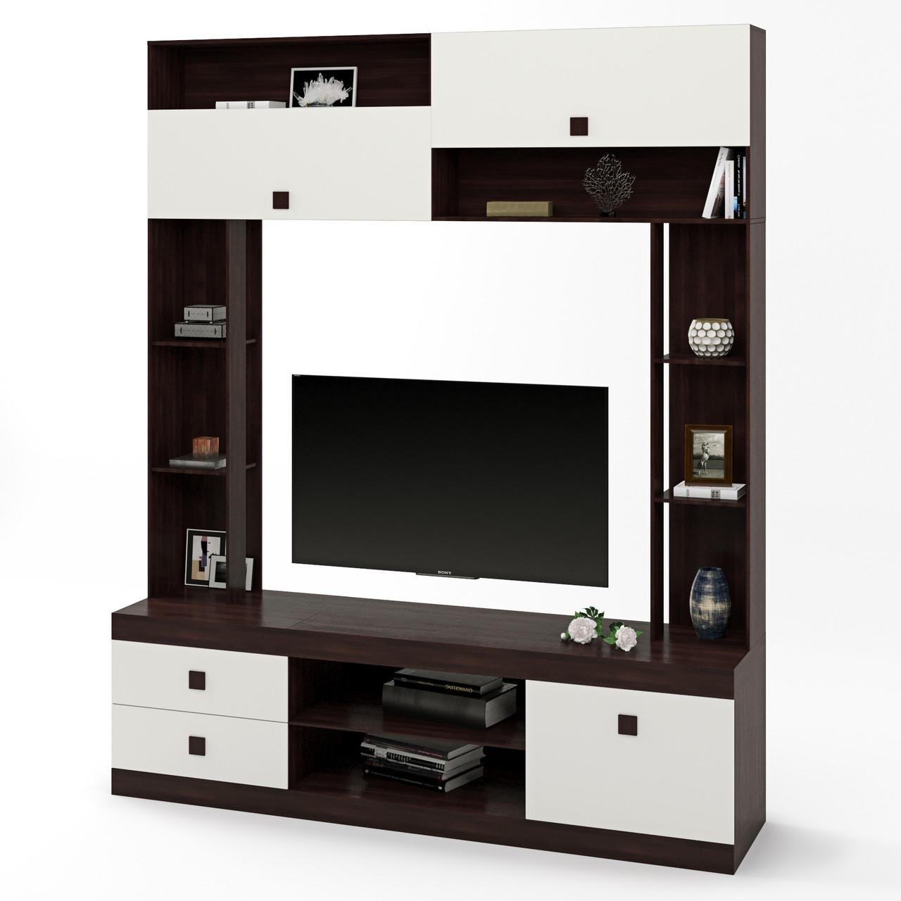 Стенка для гостиной Еверест Соната Венге темный/белый (DTM-2252)