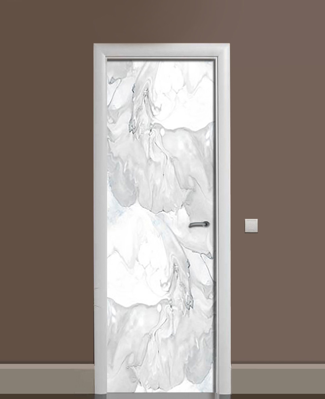 Наклейка 3D на дверь Zatarga Белый гранит виниловая 650х2000 мм