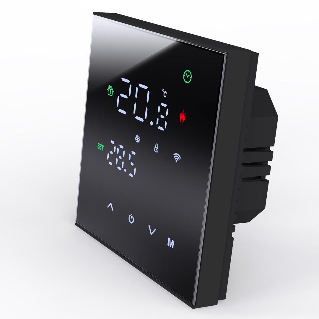 Термостат сенсорный Tuya Smart Minco HEAT М3Н Wi-Fi с голосовым управлением и функцией памяти для электрических полов Black