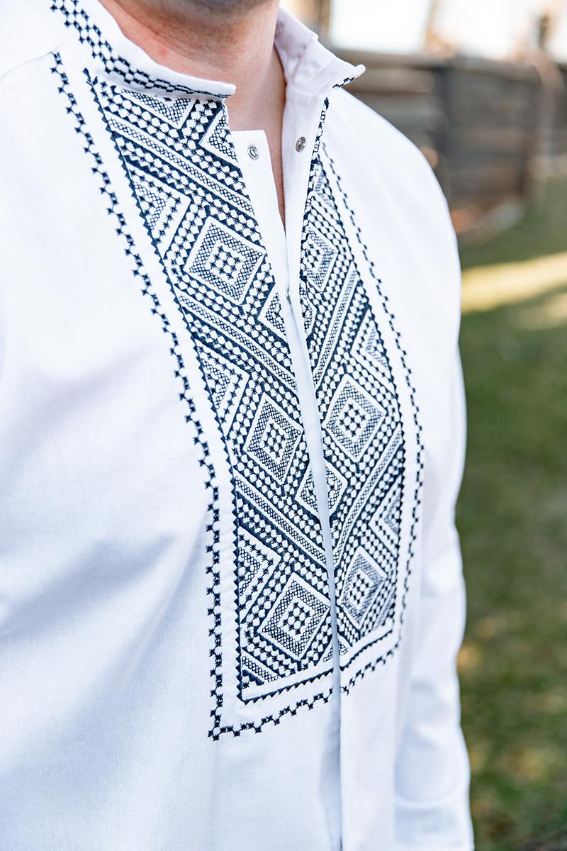 Вышиванка мужская из натуральной ткани на кнопках L (1830342226) - фото 4