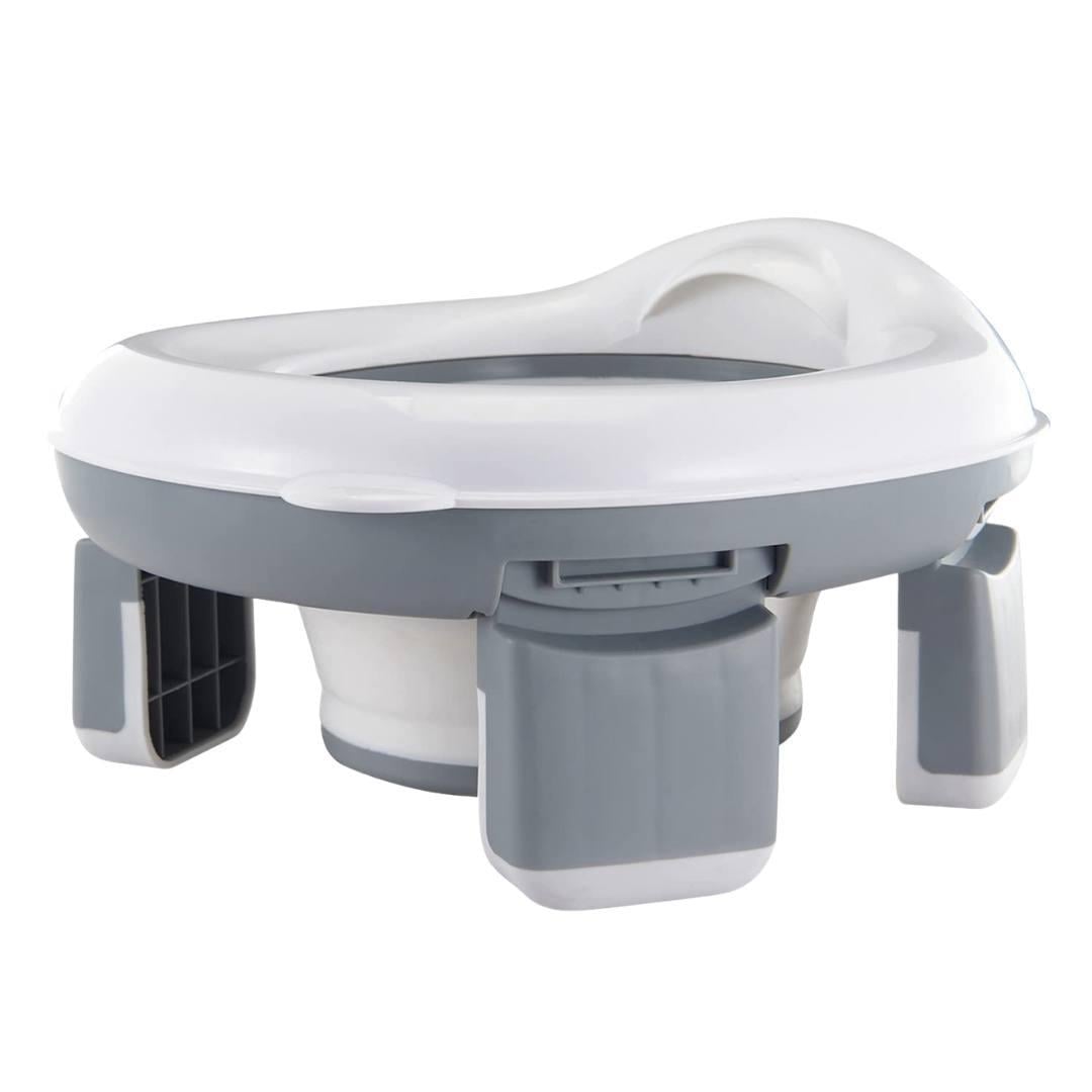 Горшок-трансформер 3в1 Bodasan с крышкой и съемной емкостью Бело-серый (A1381)