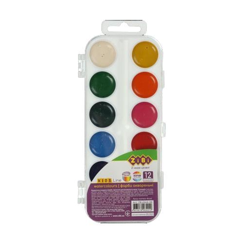 Фарби акварельні ZiBi Kids Line 12 кольорів (ZB.6544-08)